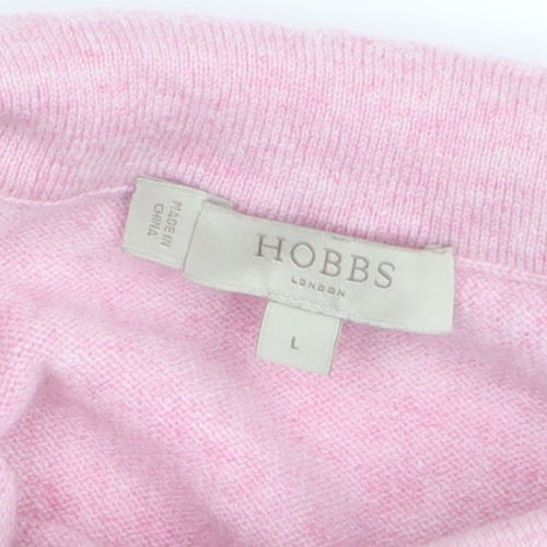 Hobbs Women’s Pink Roll Neck Merino Wool Cashmere Jumper L