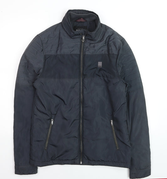 Diesel Men’s Black Puffer Jacket Medium Regular Fit Full Zip Winter Coat