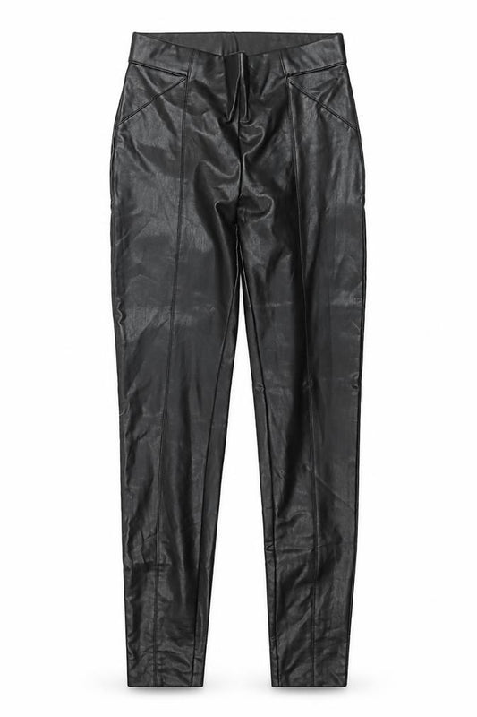 ONLY Womens Black Faux Leather High Rise XS Leggings