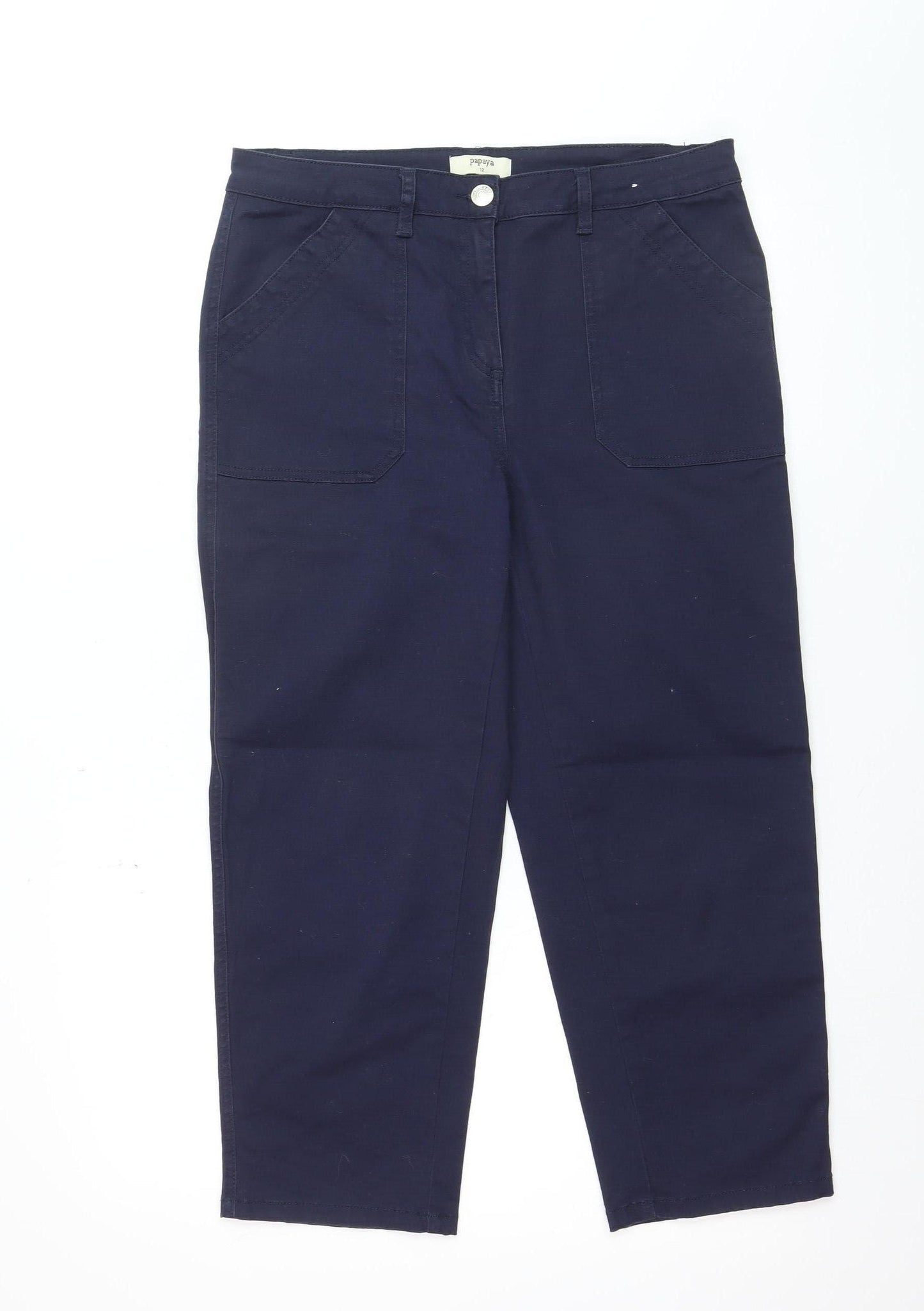 Papaya Women’s Blue Straight Jeans Size 12 Mid Rise Cotton Blend