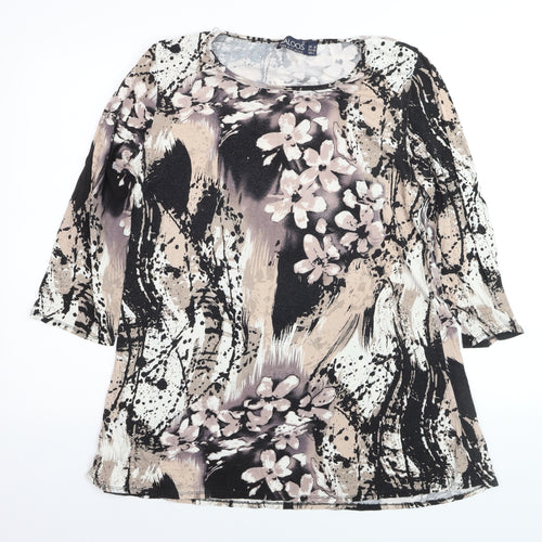 Saloos Women’s Multicoloured Floral Tunic Blouse UK 16 3/4 Sleeve
