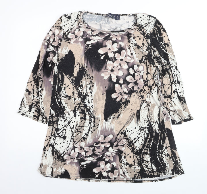Saloos Women’s Multicoloured Floral Tunic Blouse UK 16 3/4 Sleeve