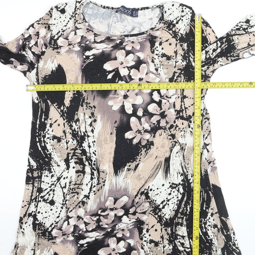 Saloos Women’s Multicoloured Floral Tunic Blouse UK 16 3/4 Sleeve