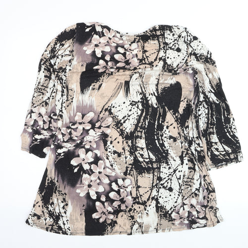 Saloos Women’s Multicoloured Floral Tunic Blouse UK 16 3/4 Sleeve