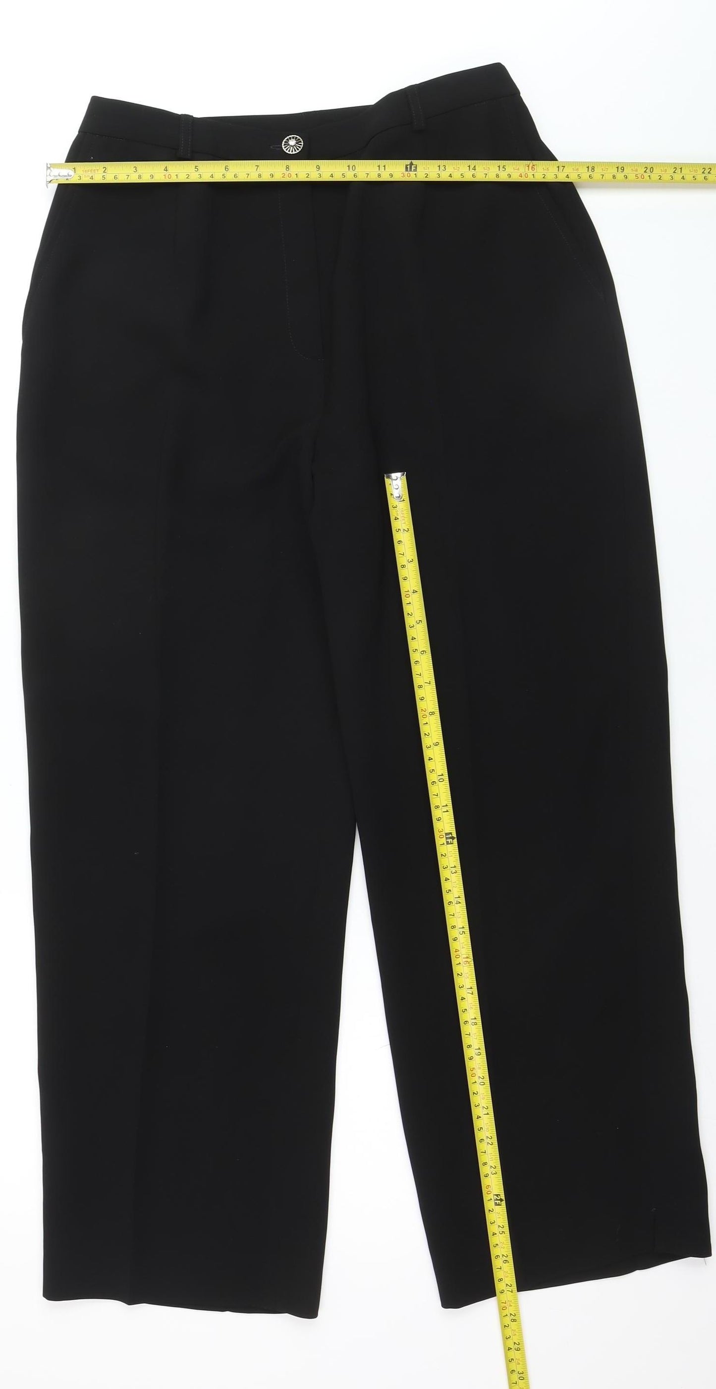 Avalon Collection Women's Black Size 14 Straight Leg Dress Pants