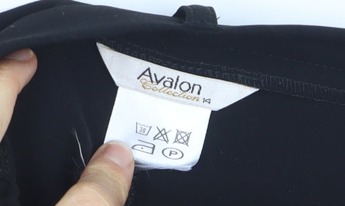 Avalon Collection Women's Black Size 14 Straight Leg Dress Pants