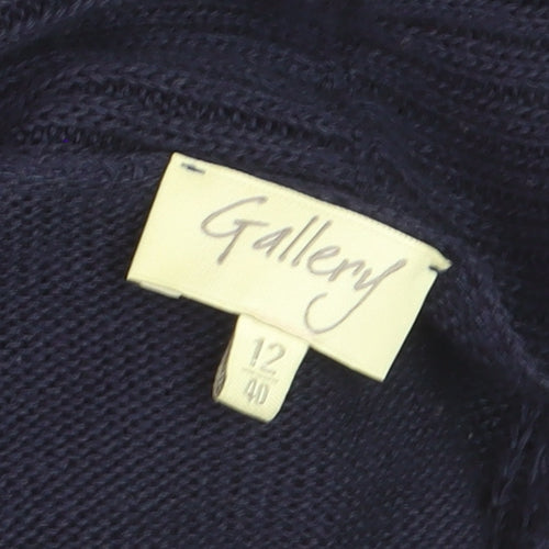 Gallery Women’s Blue Long Sleeve Hooded Cardigan Size 12