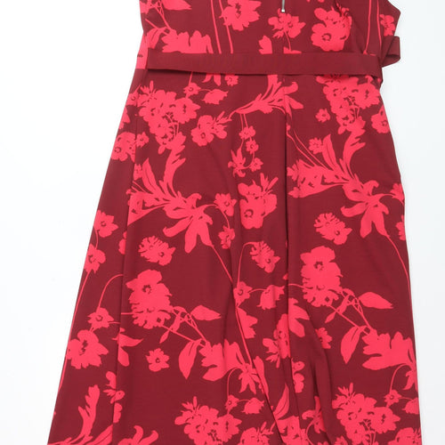 Marks and Spencer Women’s Multicoloured Size 14 Asymmetric Floral Midi Dress
