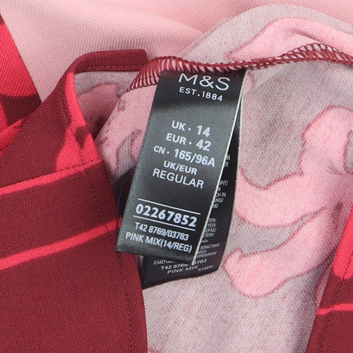 Marks and Spencer Women’s Multicoloured Size 14 Asymmetric Floral Midi Dress