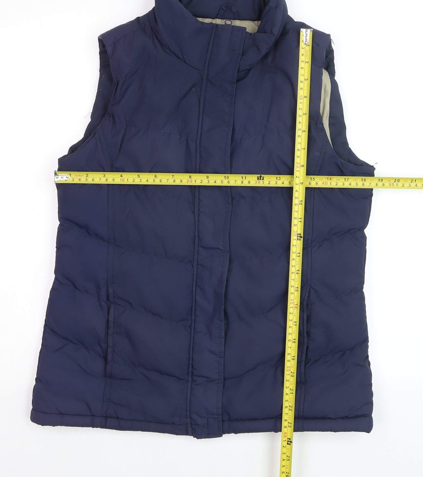 Denim Co Women's Blue Padded Puffer Waistcoat Size 10
