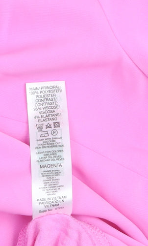 Dunnes Women Pink Short Sleeve Basic Blouse Size L