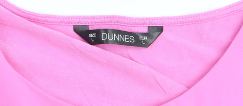 Dunnes Women Pink Short Sleeve Basic Blouse Size L