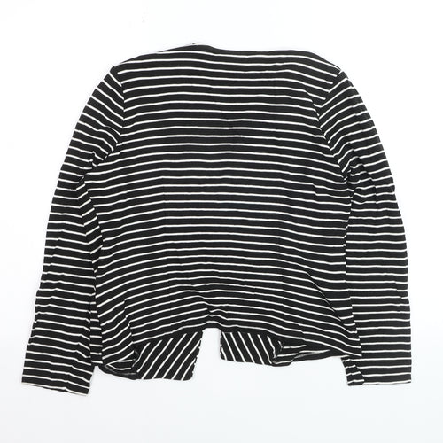 Wallis Women’s Black White Striped Jersey Blazer M Regular Fit