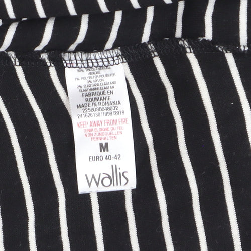 Wallis Women’s Black White Striped Jersey Blazer M Regular Fit