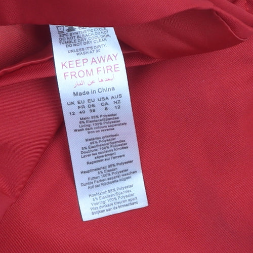 PrettyLittleThing Women Red Halter Neck Button-Up Top Size 12