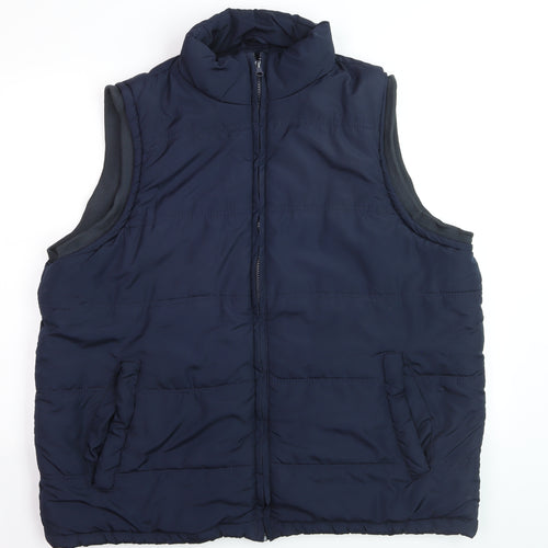 KAM Men's Blue XL Padded Bodywarmer Waistcoat Full Zip Casual