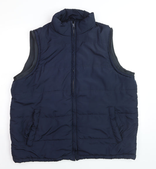 KAM Men's Blue XL Padded Bodywarmer Waistcoat Full Zip Casual