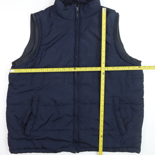 KAM Men's Blue XL Padded Bodywarmer Waistcoat Full Zip Casual
