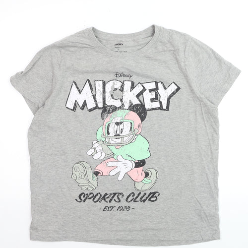 Disney Women’s Grey Mickey Mouse Sports Club T-Shirt Size L