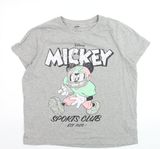 Disney Women’s Grey Mickey Mouse Sports Club T-Shirt Size L