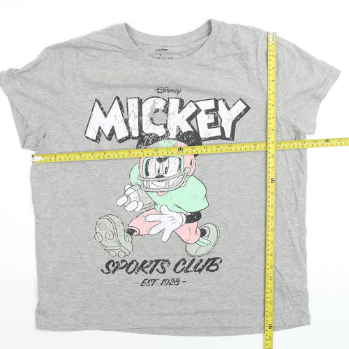 Disney Women’s Grey Mickey Mouse Sports Club T-Shirt Size L