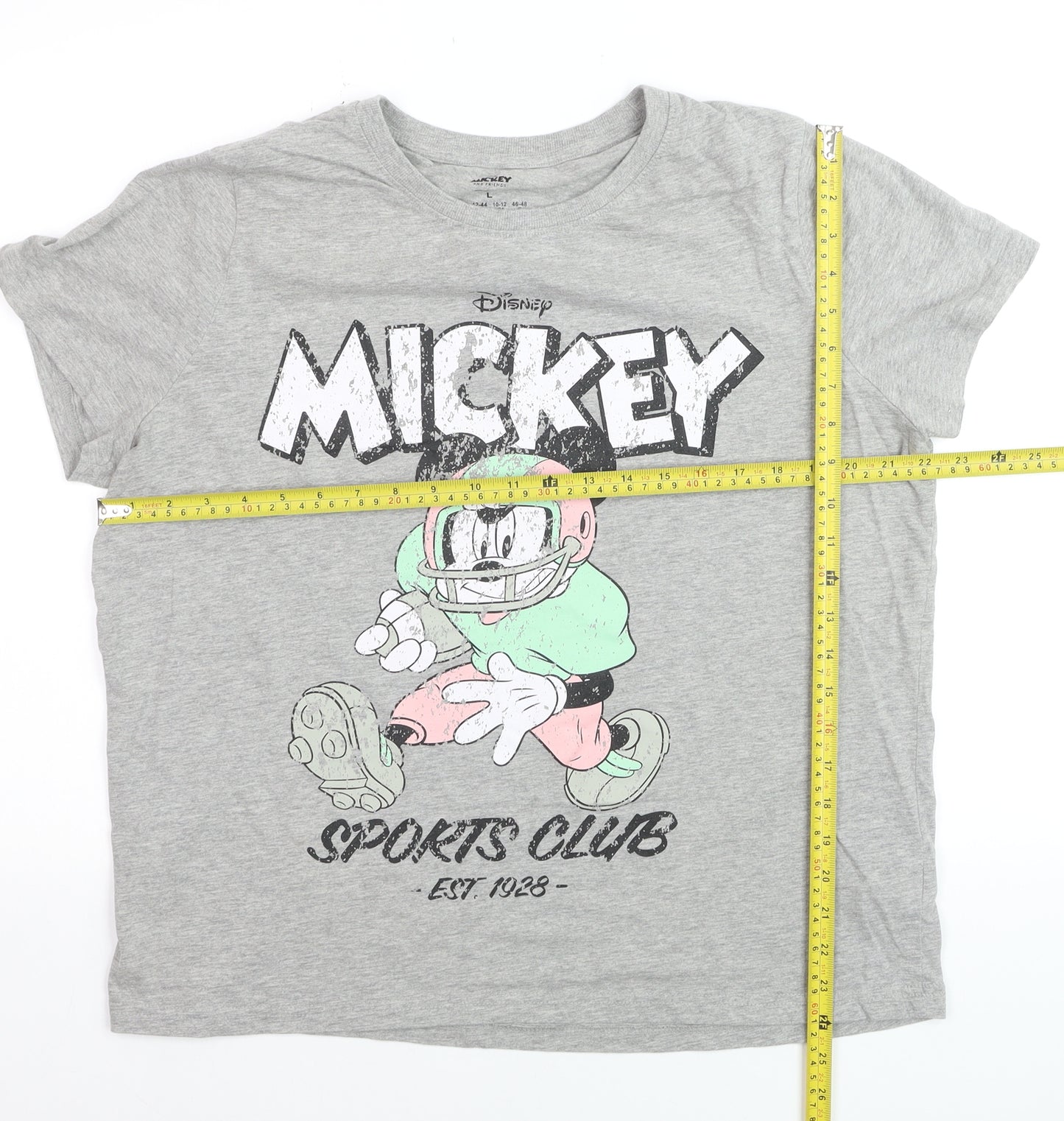 Disney Women’s Grey Mickey Mouse Sports Club T-Shirt Size L