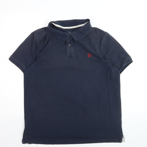 Timberland Men’s Blue XL Cotton Polo Shirt Classic Casual Style