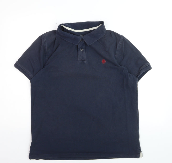 Timberland Men’s Blue XL Cotton Polo Shirt Classic Casual Style