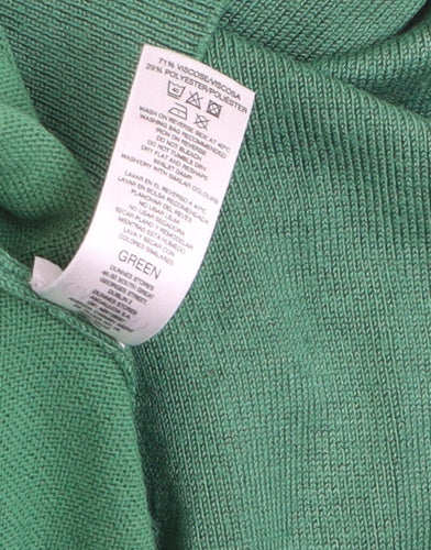 Gallery Women's Green XL Crew Neck Long Sleeve Knit Pullover Jumper