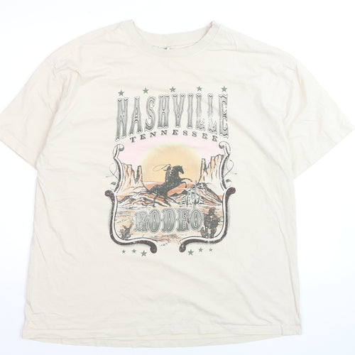 Anko Womens Beige Nashville Rodeo Graphic Cotton T-Shirt Size 20