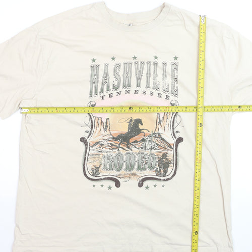 Anko Womens Beige Nashville Rodeo Graphic Cotton T-Shirt Size 20