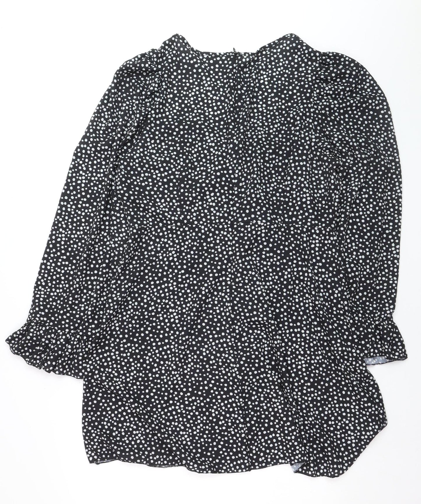 I Saw It First Womens Black Polka Dot Sweetheart Long Sleeve Blouse Size 18