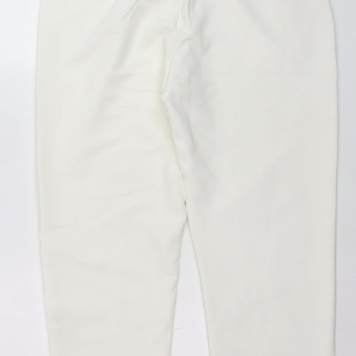 Stradivarius Women White Slim Tapered Trousers Size 16