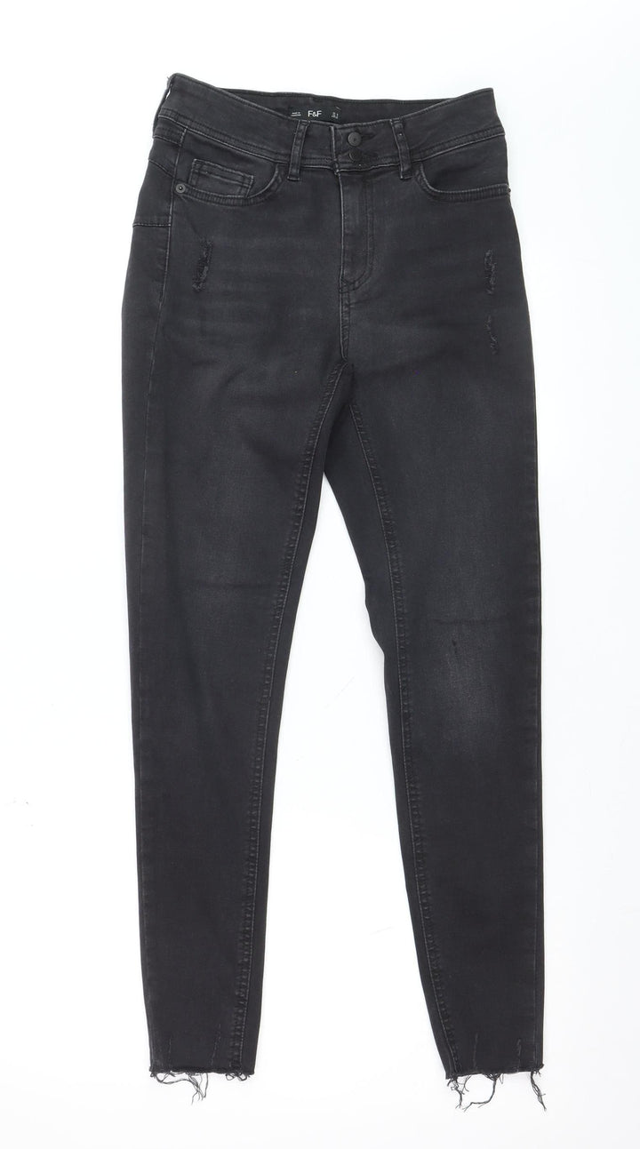 F&F Women’s Black High Rise Skinny Jeans Size 8