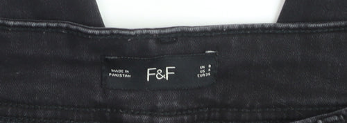F&F Women’s Black High Rise Skinny Jeans Size 8