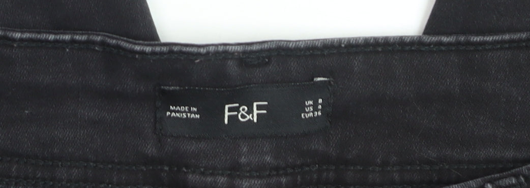 F&F Women’s Black High Rise Skinny Jeans Size 8