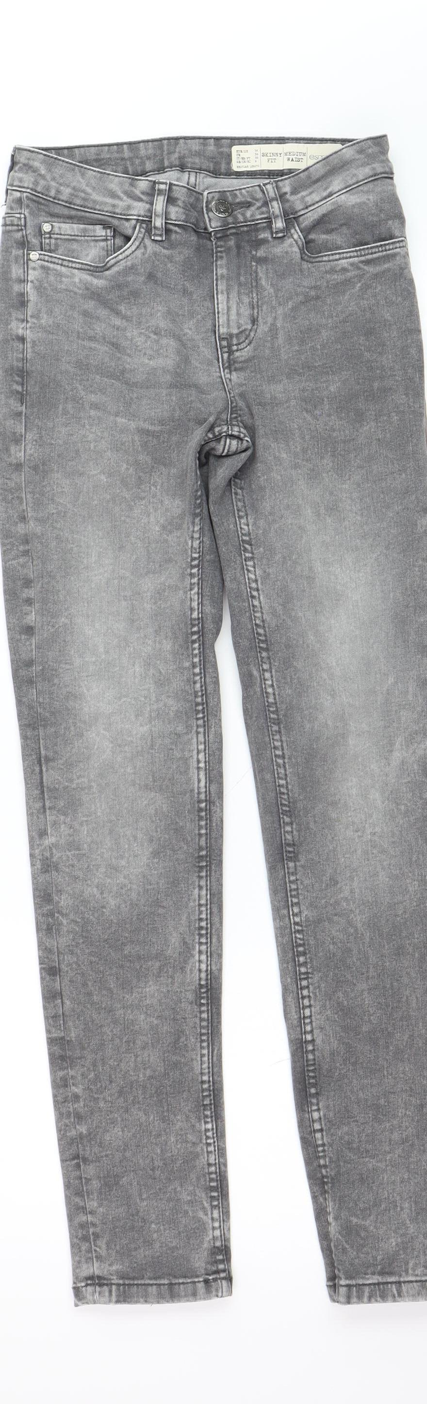 Esmara Women's Grey Skinny Jeans Size 6 Slim Fit Mid Rise Denim