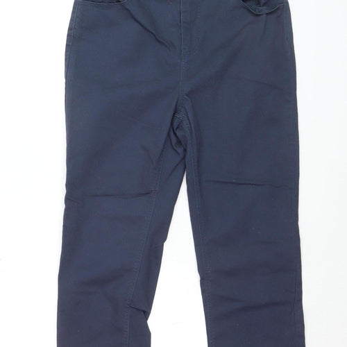 Dunnes Women Blue Chino Trousers Size 12 Straight Leg
