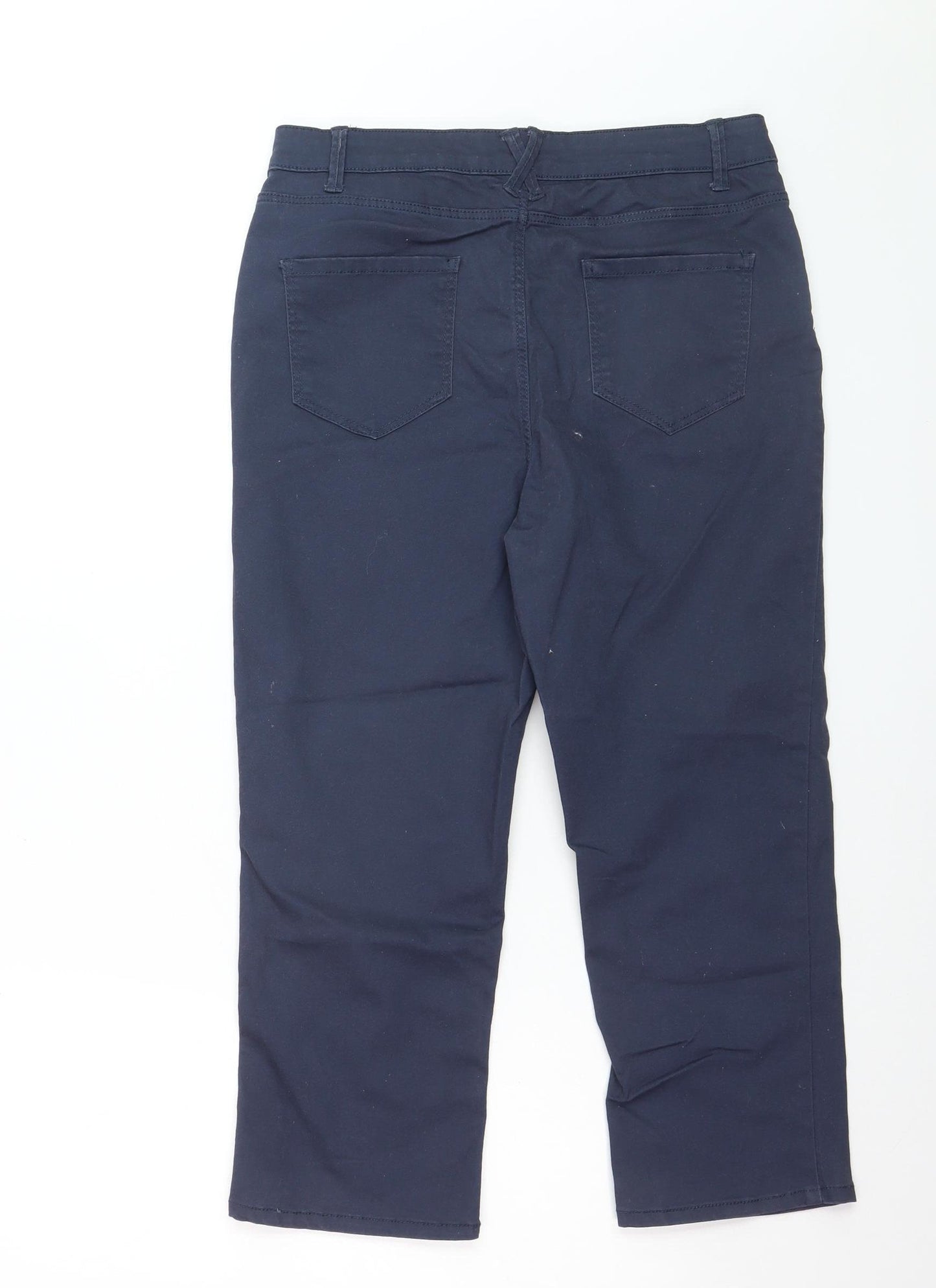 Dunnes Women Blue Chino Trousers Size 12 Straight Leg