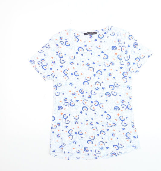 Marks and Spencer Womens Multicoloured Floral Cotton T-Shirt UK 12
