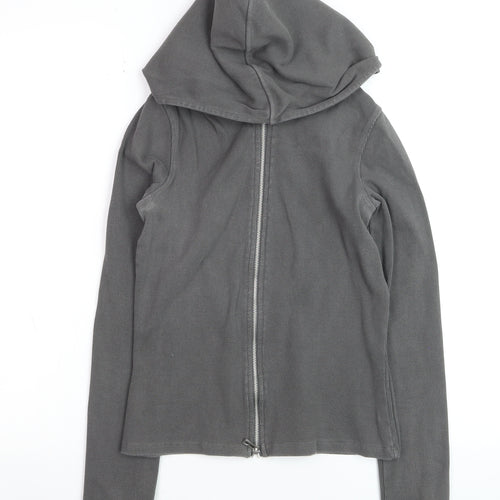 Oysho Women's Grey Slim Fit Hooded Full Zip Jacket Size 8