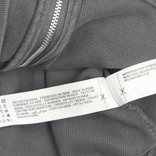 Oysho Women's Grey Slim Fit Hooded Full Zip Jacket Size 8