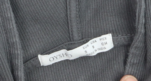 Oysho Women's Grey Slim Fit Hooded Full Zip Jacket Size 8