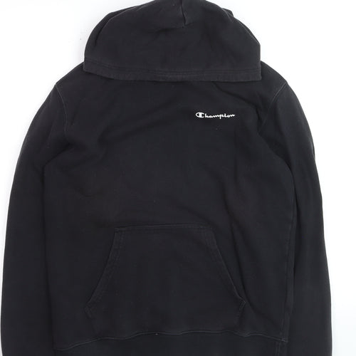 Champion Men's Black Pullover Hoodie Medium Logo Fleece Sweatshirt