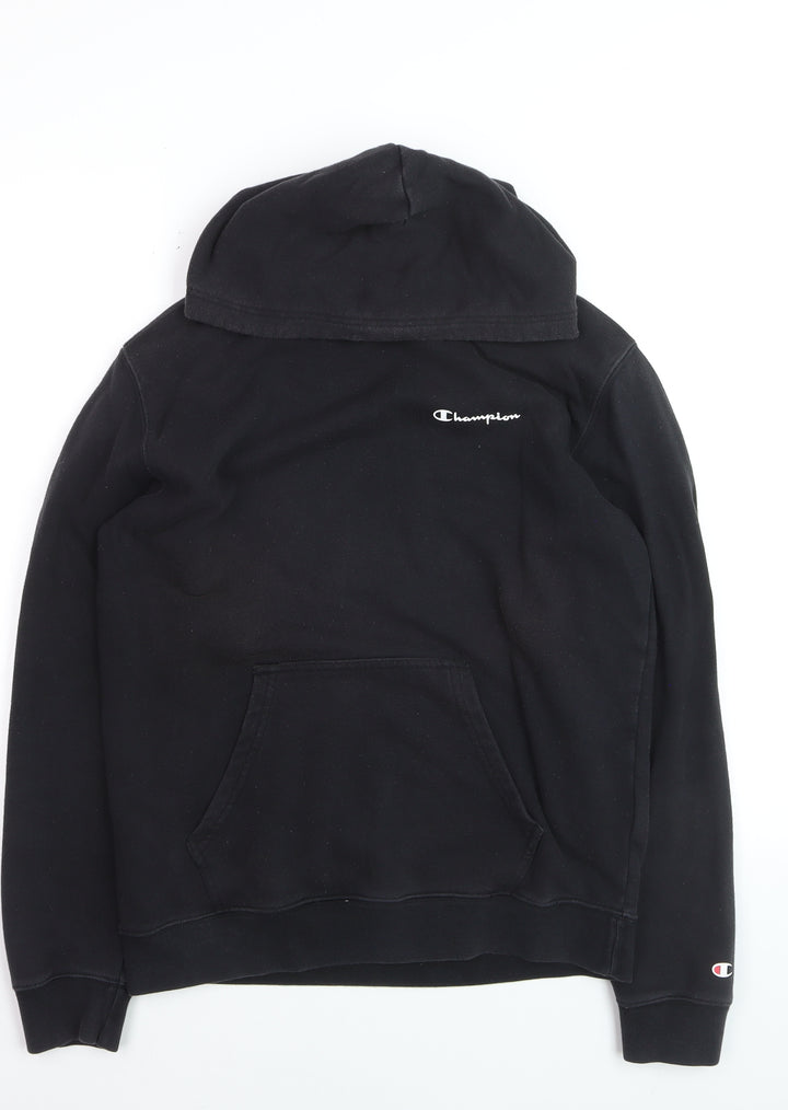 Champion Men's Black Pullover Hoodie Medium Logo Fleece Sweatshirt