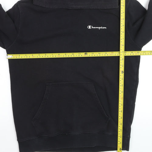 Champion Men's Black Pullover Hoodie Medium Logo Fleece Sweatshirt