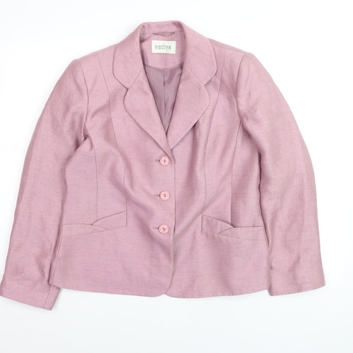 Eastex Womens Pink Single-Breasted Tailored Blazer UK 10