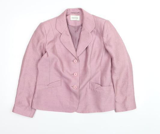 Eastex Womens Pink Single-Breasted Tailored Blazer UK 10