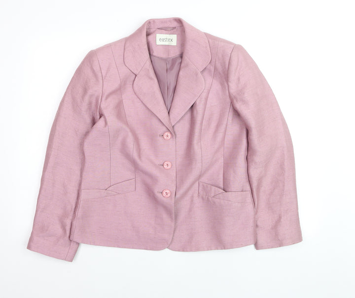 Eastex Womens Pink Single-Breasted Tailored Blazer UK 10