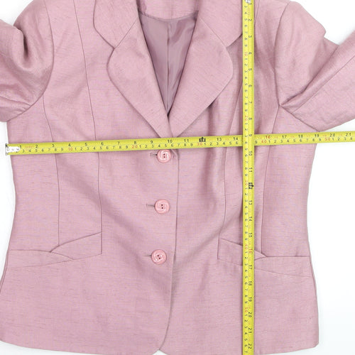 Eastex Womens Pink Single-Breasted Tailored Blazer UK 10